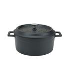Round 24 cm matt black casserole dish