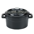 Mini casserole dish 10 cm in cast iron - shiny black