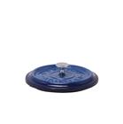 Round blue cast iron lid