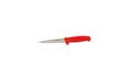 Straight back boning knife with worn blade - 14 cm - red