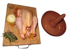 Chicken roaster in refractory earthenware