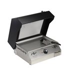 Electric plancha with integrated hood stainless steel plate 45x31