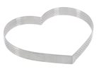 Circle shape stainless steel heart 18 cm perforated right edge four parts