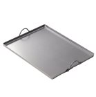Rectangular steel plate 32x42 cm with handles all oven and barbecue