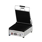 Contact grill panini 2,4 kW large grooved plates 36x36 cm with timer and grease collector
