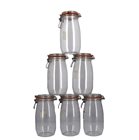 Pack of 6 canning glass jars of 1.5-litre with mechanical closure and seal