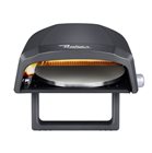 Portable gas pizza oven with refractory baking stone