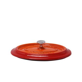 Oval orange cast iron lid