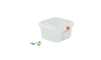 Hermetic plastic box Gastronorm 1/6. Capacity: 1.7 litres, Height: 10 cm