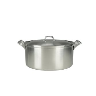Aluminum casserole with square edge and aluminum handles diameter 36 cm
