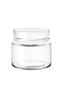 Glass jar 156 ml diam 73 mm with capsule with very high skirt by 24