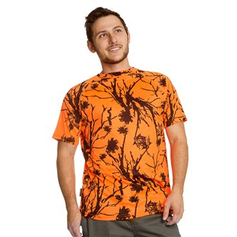 Men's breathable Bartavel Diego camo orange t-shirt 3XL