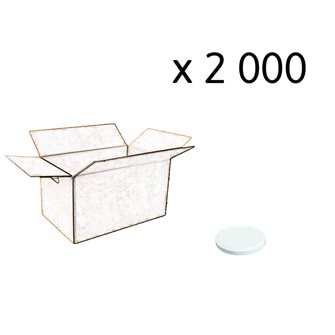 53mm diameter white twist-off capsules per 2,000 carton