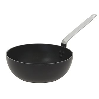 Curved induction sauté pan 24 cm non-stick ultra resistant stainless steel tail made in France
