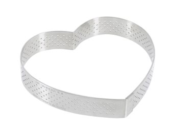 Circle shape stainless steel heart 12 cm perforated right edge two parts