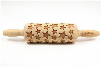 Star pattern wooden pastry decor roller