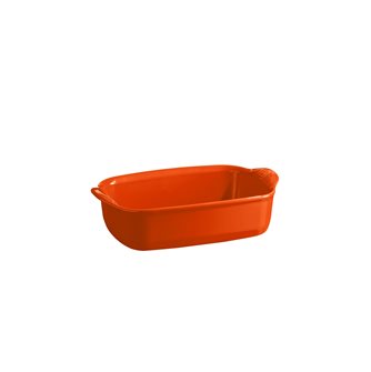 Individual rectangular oven dish 22 cm the good dish in glazed ceramic Tuscan orange Emile Henry