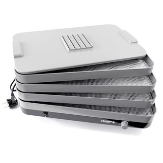 Dehydrator with a thermostat and 4 rectangular trays