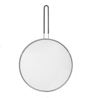 Stainless steel anti-splash lid 30 cm and silicone coated handle for pans 26 28 and 30 cm